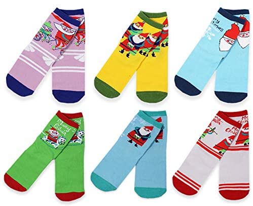 Mary Blair Kids' Girls Christmas Cotton 6-Pair Crew Socks
