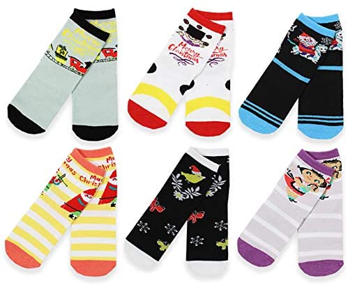 Mary Blair Women Christmas 6-Pair Crew Socks