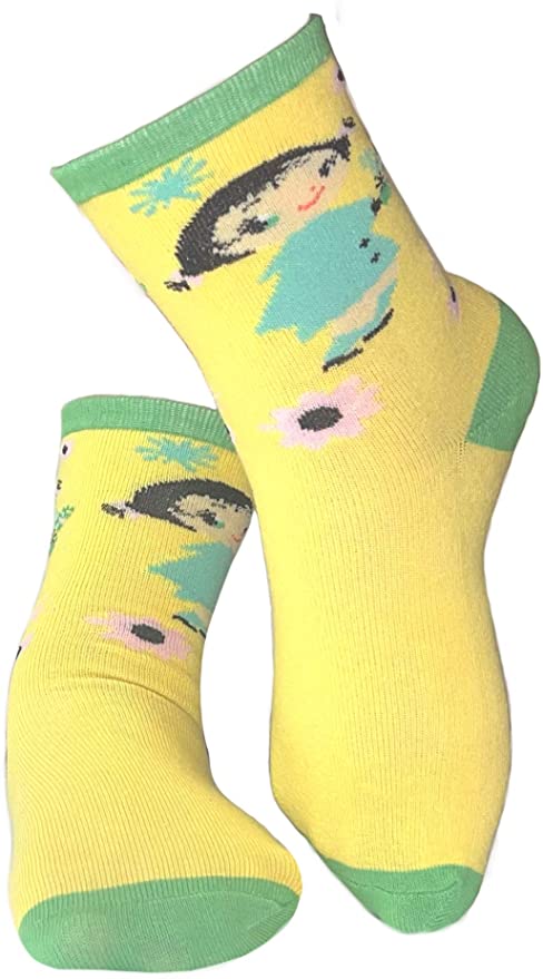Mary Blair Kids' Girls Fun Cotton 3-Pair Novelty Kids Cotton Crew Socks