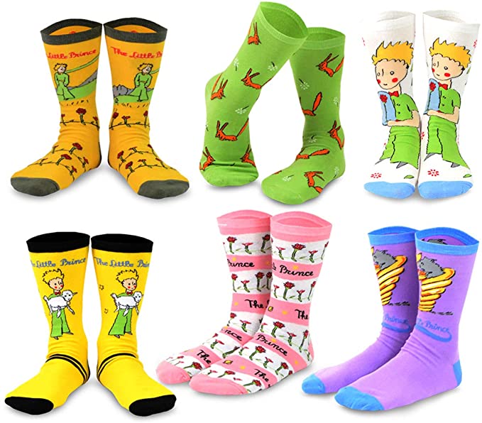 [The Little Prince] Silly Fun Kids Crew Socks Gift Box – 6 Pair Set