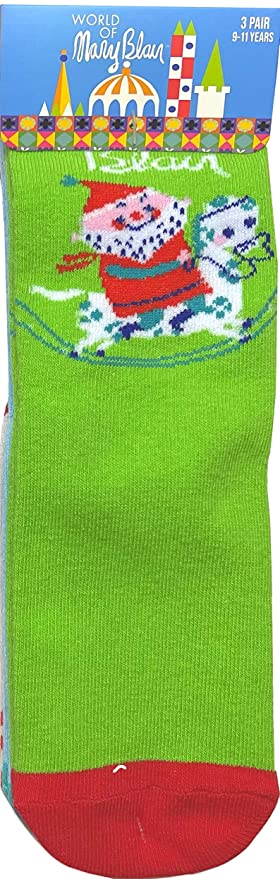 Mary Blair Womens' Christmas 3-Pair  Crew Socks