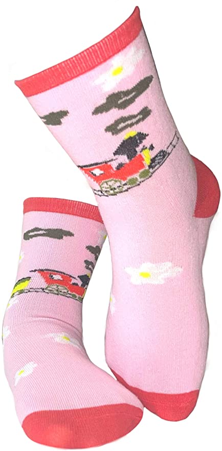 Mary Blair Kids' Girls Fun Cotton 3-Pair Novelty Kids Cotton Crew Socks