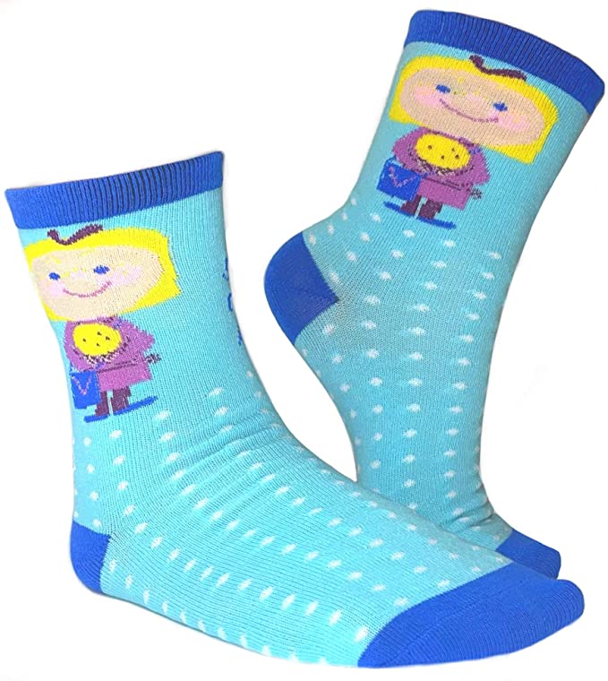 Mary Blair Kids' Girls Fun Cotton 3-Pair Novelty Kids Cotton Crew Socks