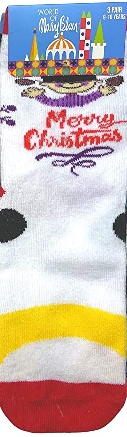 Mary Blair Womens' Christmas 3-Pair  Crew Socks