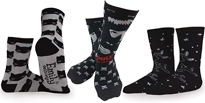 Grey Kitty Cat Crew Socks - 3 Pair Pack