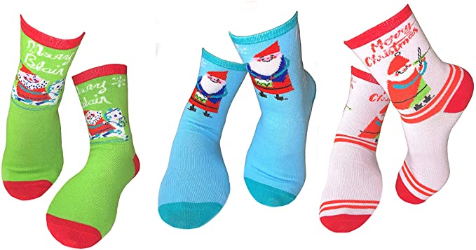 Mary Blair Womens' Christmas 3-Pair  Crew Socks