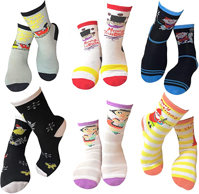 Mary Blair Women Christmas 6-Pair Crew Socks