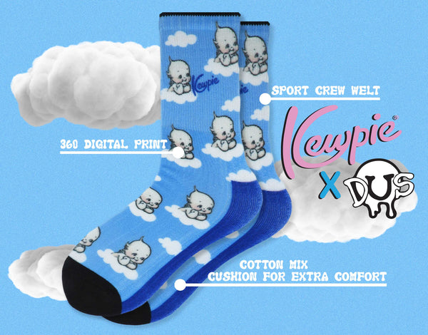 Kewpie In the Clouds Print Crew Socks