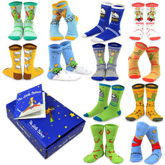 [The Little Prince] Space Boy Classic Book Crew Socks – 12 Pair Gift Box