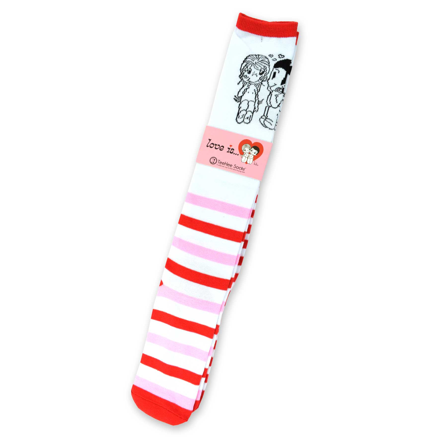 Love Is Valentine's Day Hearts and Love Women's Cotton Knee High Socks 2-Pair