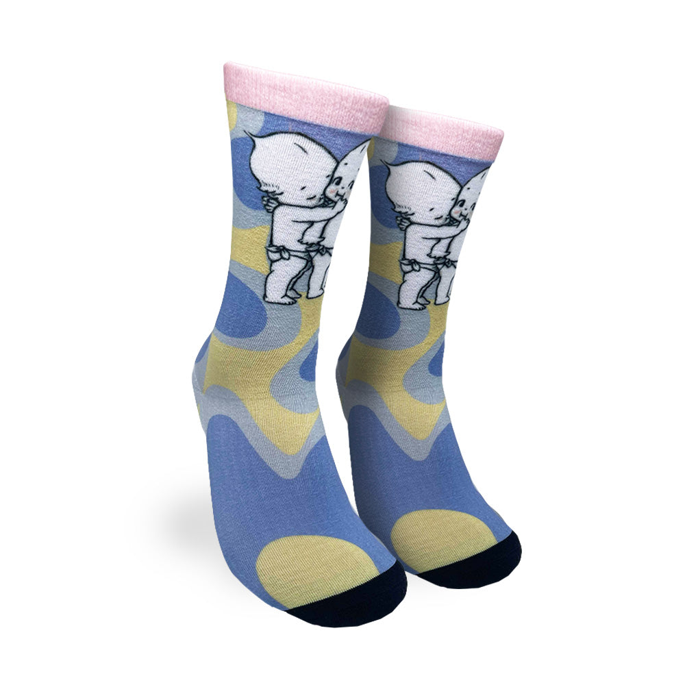 1 Pair Retro Kewpie Print Crew Socks