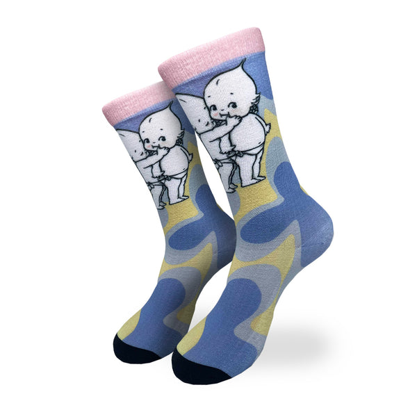 1 Pair Retro Kewpie Print Crew Socks