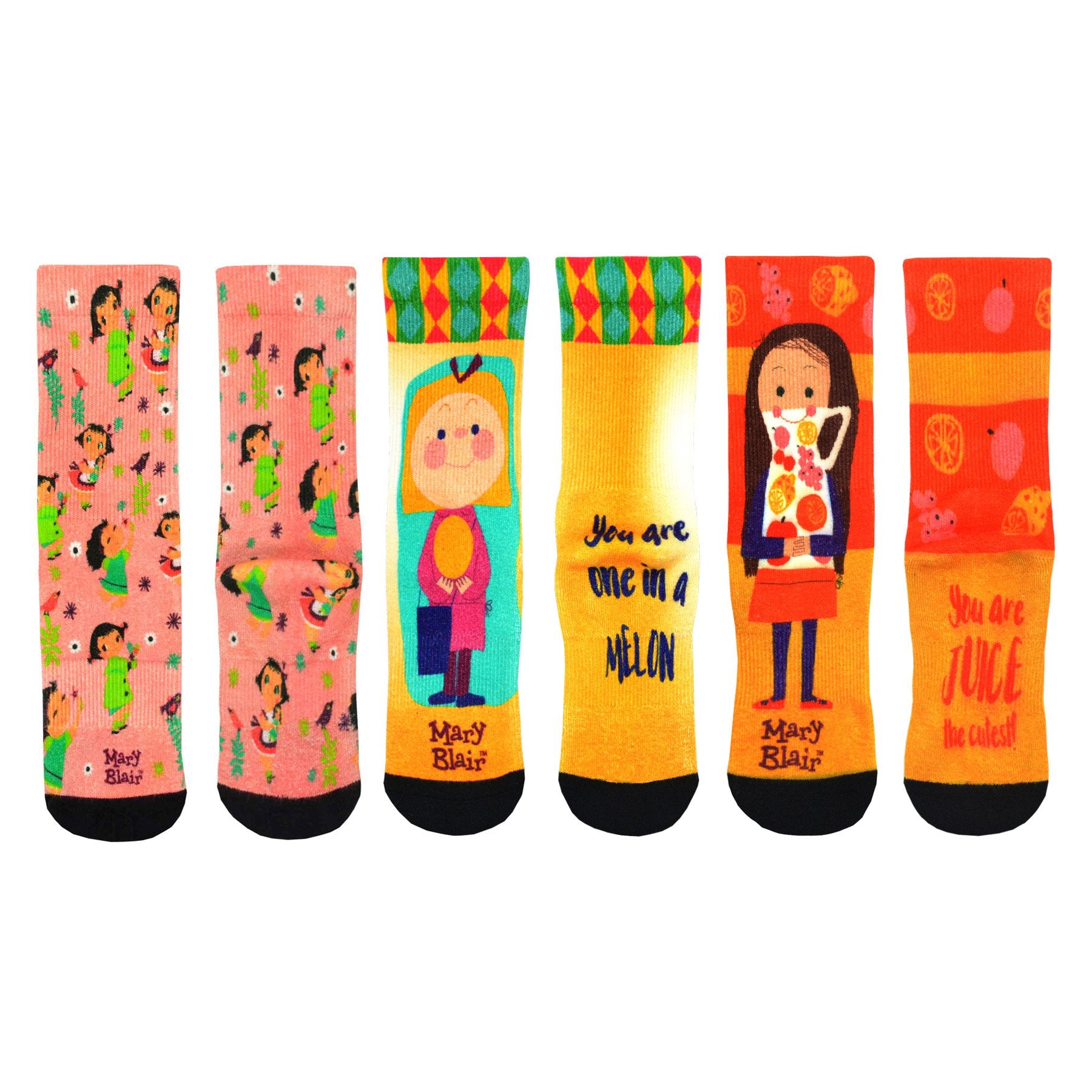Mary Blair Fun Character Novelty Women Crew Printed Socks
