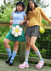 Kewpie In the Clouds Print Crew Socks