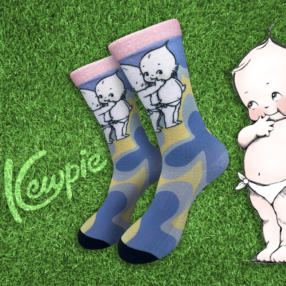 1 Pair Retro Kewpie Print Crew Socks